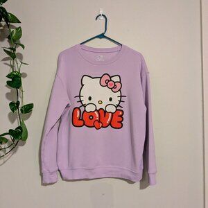 Hello Kitty Love Lavender Purple Graphic Crew Neck Sweatshirt Women's Size M